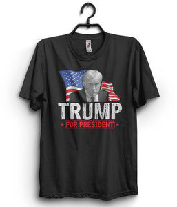 Trump Flag T-shirt US Presidential Election 2024 Shirt Donald Trump Shirt USA Flag T-shirt